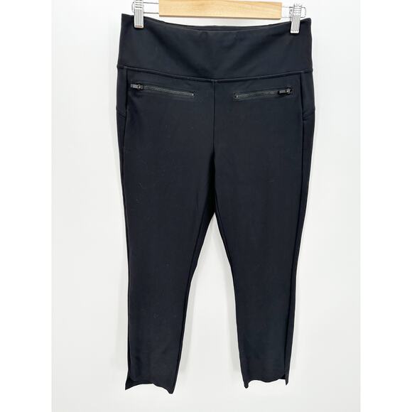 Athleta Pants Womens Medium Black Stellar Cropped Leggings Zipper Pockets - Picture 10 of 10